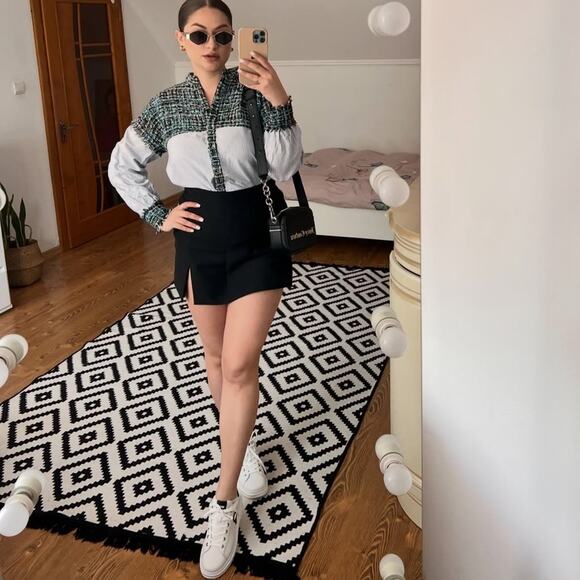 Zara Tweed Striped Button Down Shirt Size Extra Small XS - Picture 12 of 13